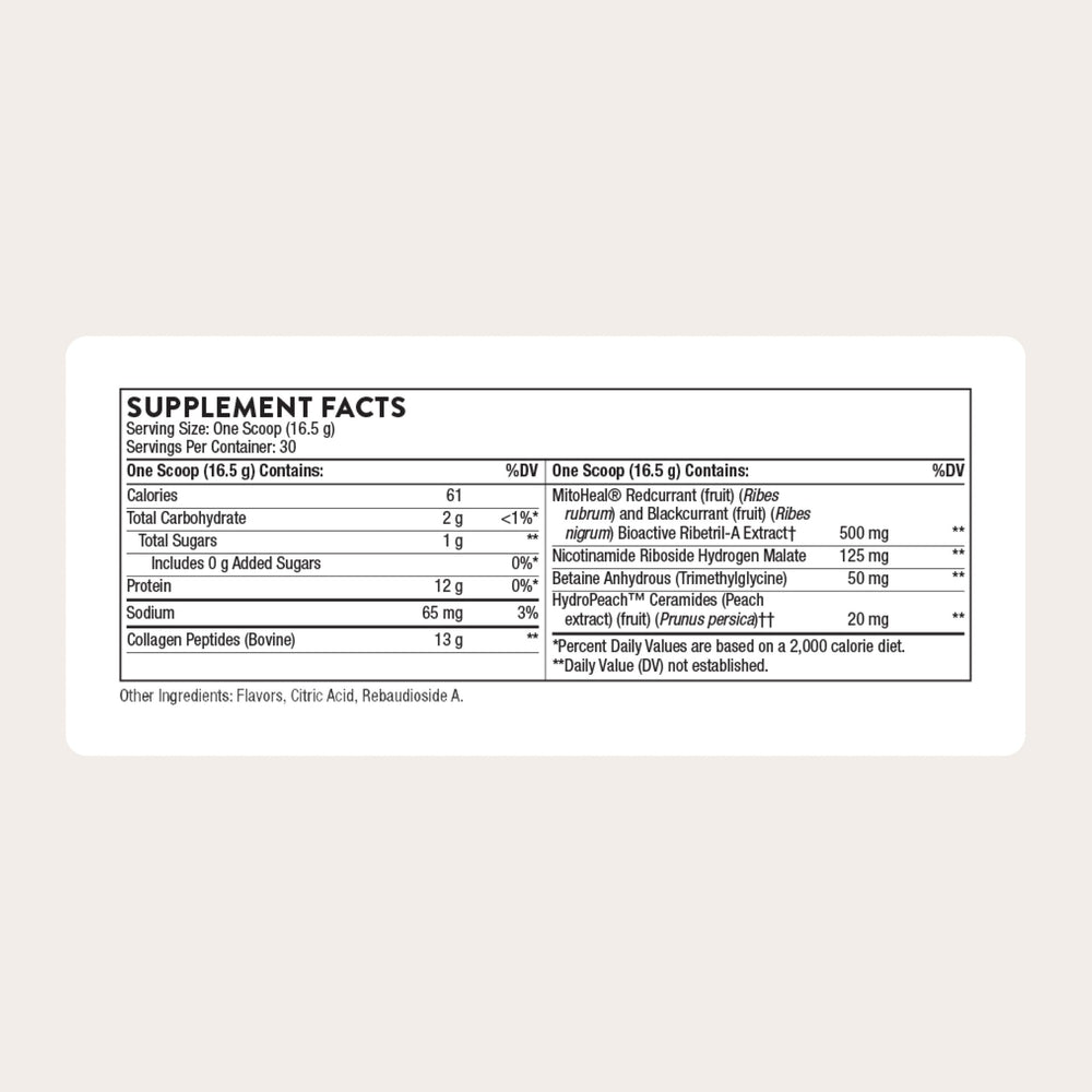 THORNE Collagen Plus scoop measuring a daily serving for easy dosing