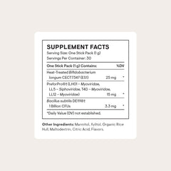 THORNE Complete Biotic powder dissolving in the mouth for quick on-the-go use.