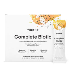THORNE Complete Biotic stick-pack closeup for easy daily gut support.