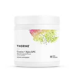 THORNE Creatine Alpha-GPC micronized tub front for training endurance