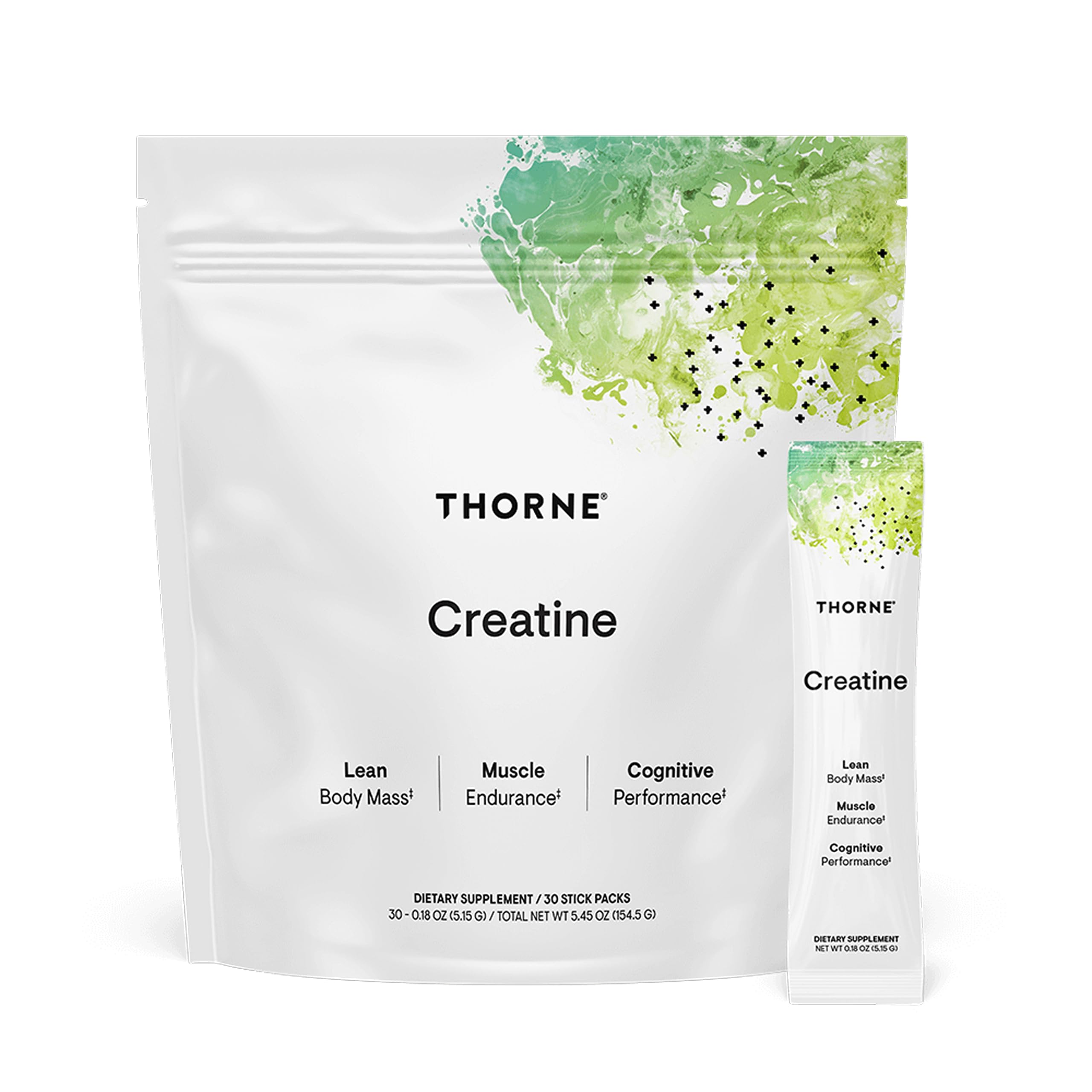 THORNE creatine bottle on shelf showcasing brand and product branding for athletes