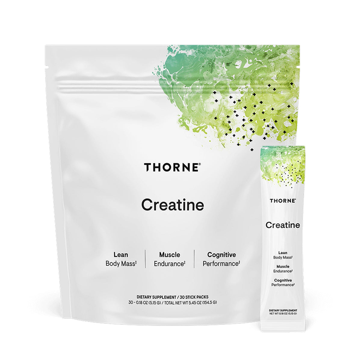 THORNE creatine bottle on shelf showcasing brand and product branding for athletes
