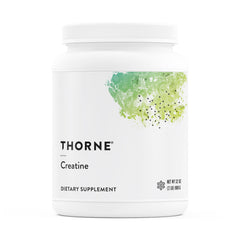 THORNE Creatine powder unflavored bottle with NSF certification for sport.