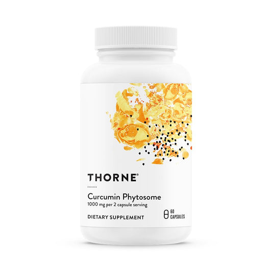 THORNE Curcumin Phytosome 1000 mg bottle front—supports healthy inflammatory response and mobility.