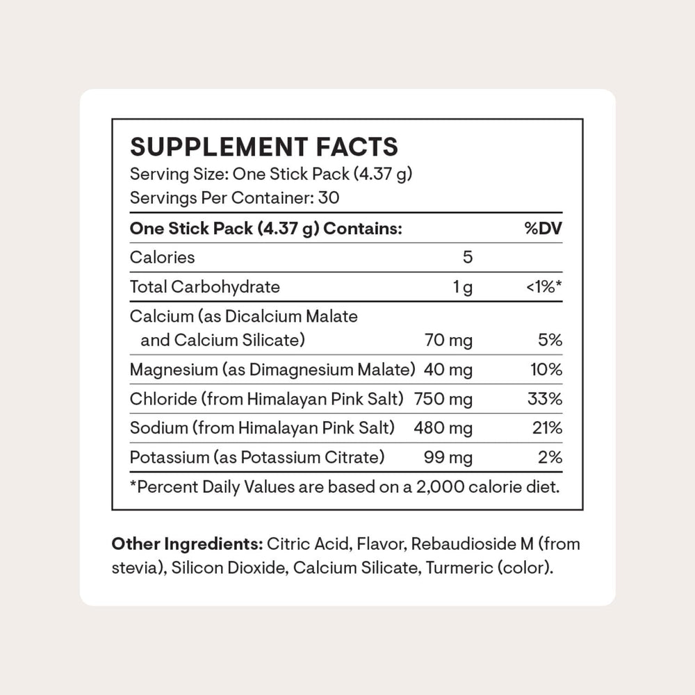 THORNE Daily Electrolytes bottle close-up highlighting natural flavors.