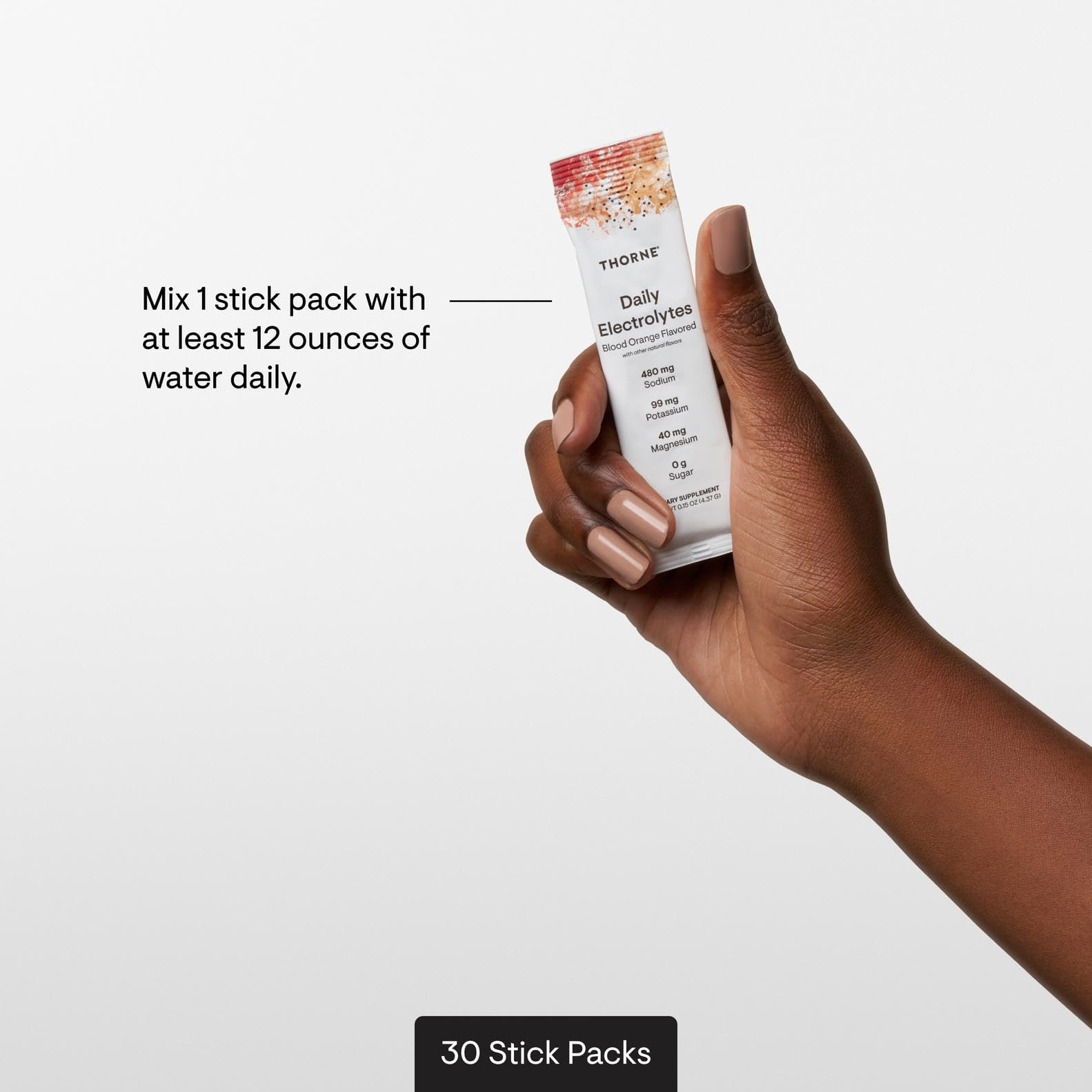 THORNE Daily Electrolytes on-the-go use after a workout.
