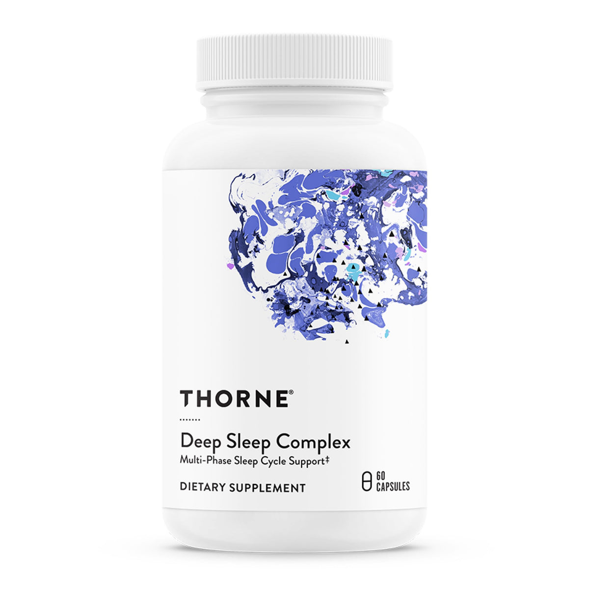 THORNE Deep Sleep Complex bottle front promotes a calming nightly routine.