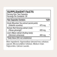 THORNE Ginseng Plus capsules close-up illustrating daily focus support.