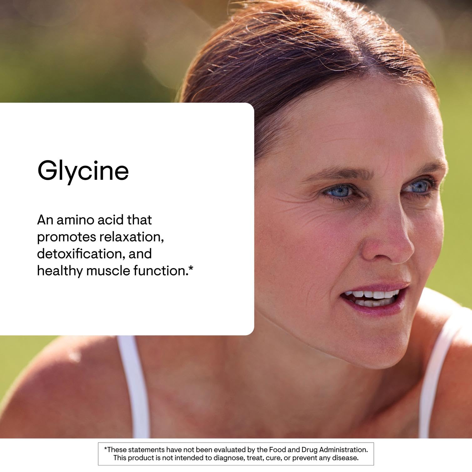 Glycine capsules packaging by Thorne highlighting quality labeling.