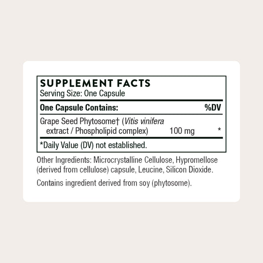 THORNE grape seed extract capsules arranged for convenient antioxidant support