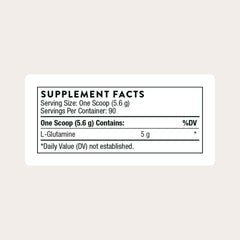 Thorne L-Glutamine bottle pouring showing convenient dosing after workouts.