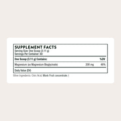 Thorne magnesium bisglycinate powder scoop for easy nightly use.