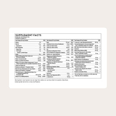 THORNE MediClear-SGS chocolate bottle back with nutrition panel.