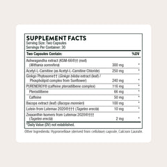 THORNE Memoractiv bottle label highlighting gluten-free and dairy-free formula