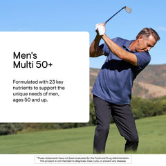 Thorne Men's Multi 50+ bottle highlighting zinc and lycopene for prostate support