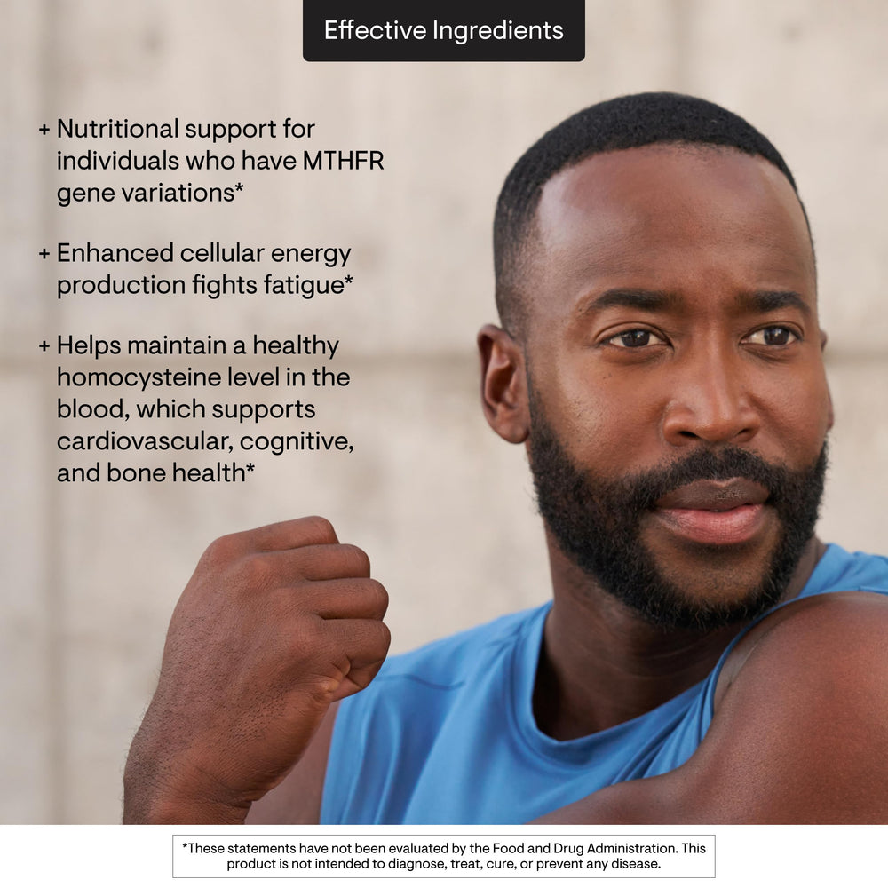 Thorne label detail emphasizes active forms like 5-MTHF and methylcobalamin.