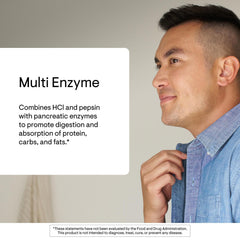 THORNE Multi Enzyme capsules close-up demonstrates convenient daily dosing