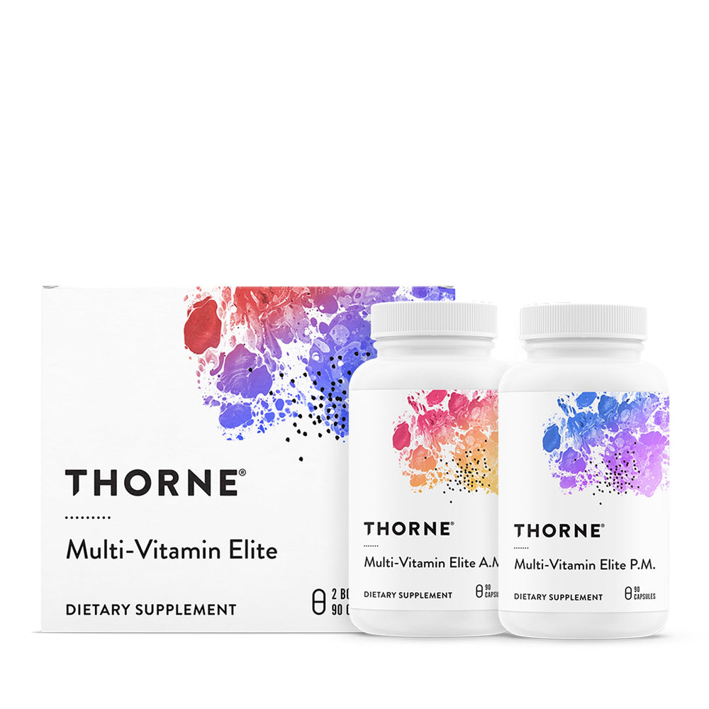 THORNE Multi-Vitamin Elite bottle front view for daily energy support.