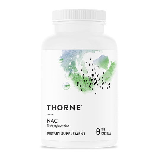 THORNE NAC 500mg bottle front view highlighting daily immune support