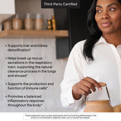 THORNE NAC free-from icons indicating gluten, dairy, and soy avoidance