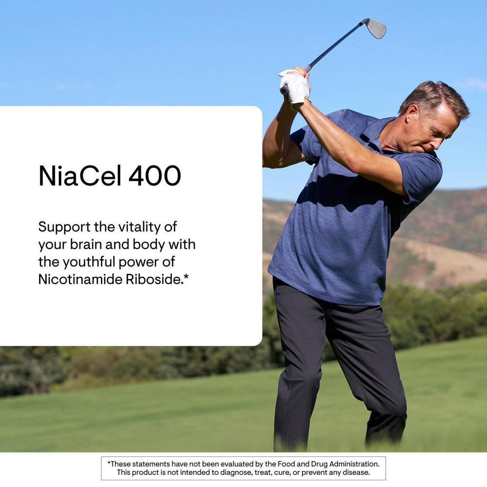 NSF Certified for Sport seal on Thorne NiaCel 400 packaging for trusted performance