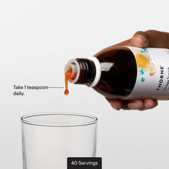 THORNE Omega Superb kids-friendly taste image suggests family-friendly vitamin routine