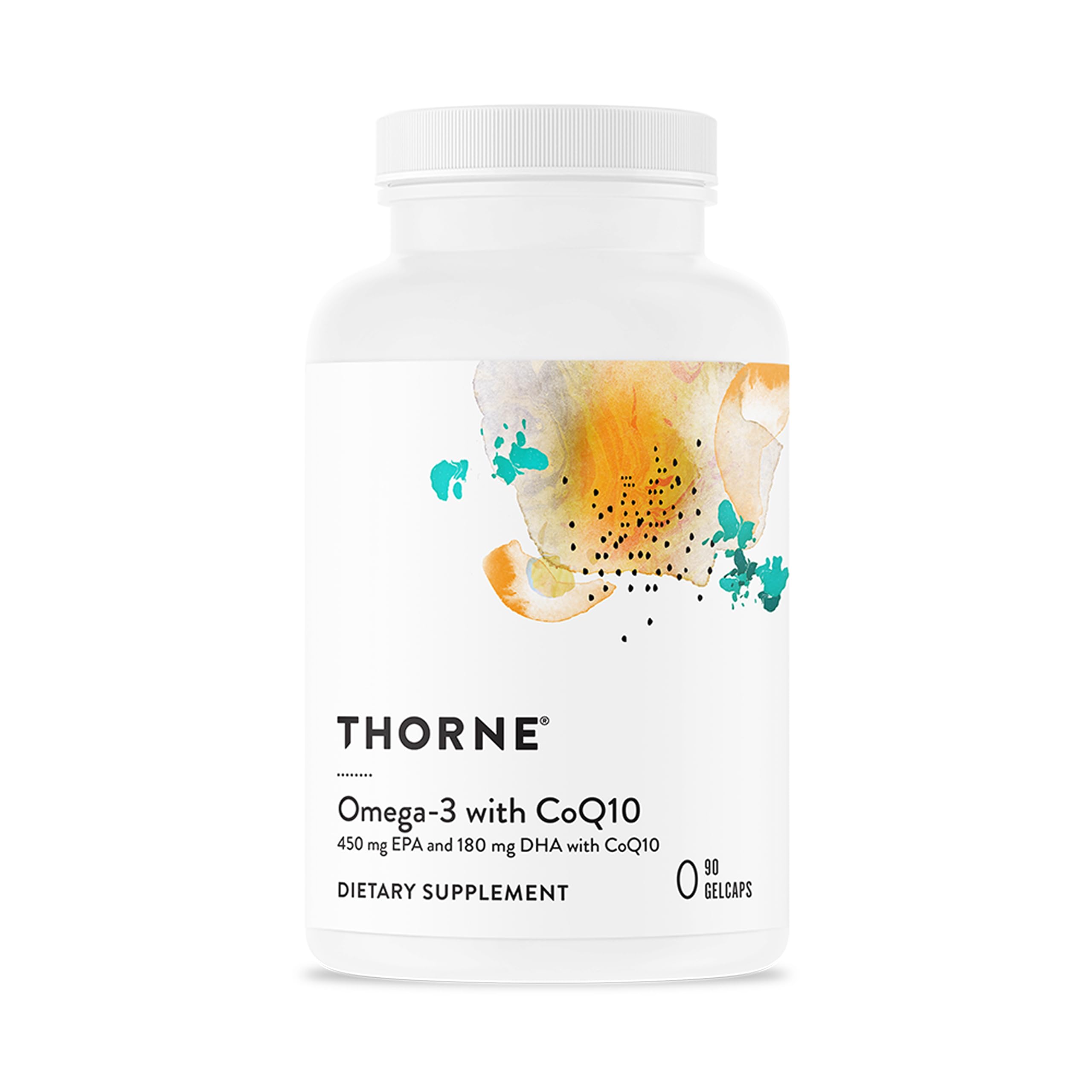 THORNE Omega-3 with CoQ10 bottle highlighting dual-action heart and energy support