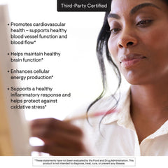 THORNE Omega-3 with CoQ10 sustainability badge underscoring responsible sourcing