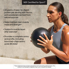 THORNE Plant Protein vanilla glass shake conveys a refreshing, low-sugar protein option.