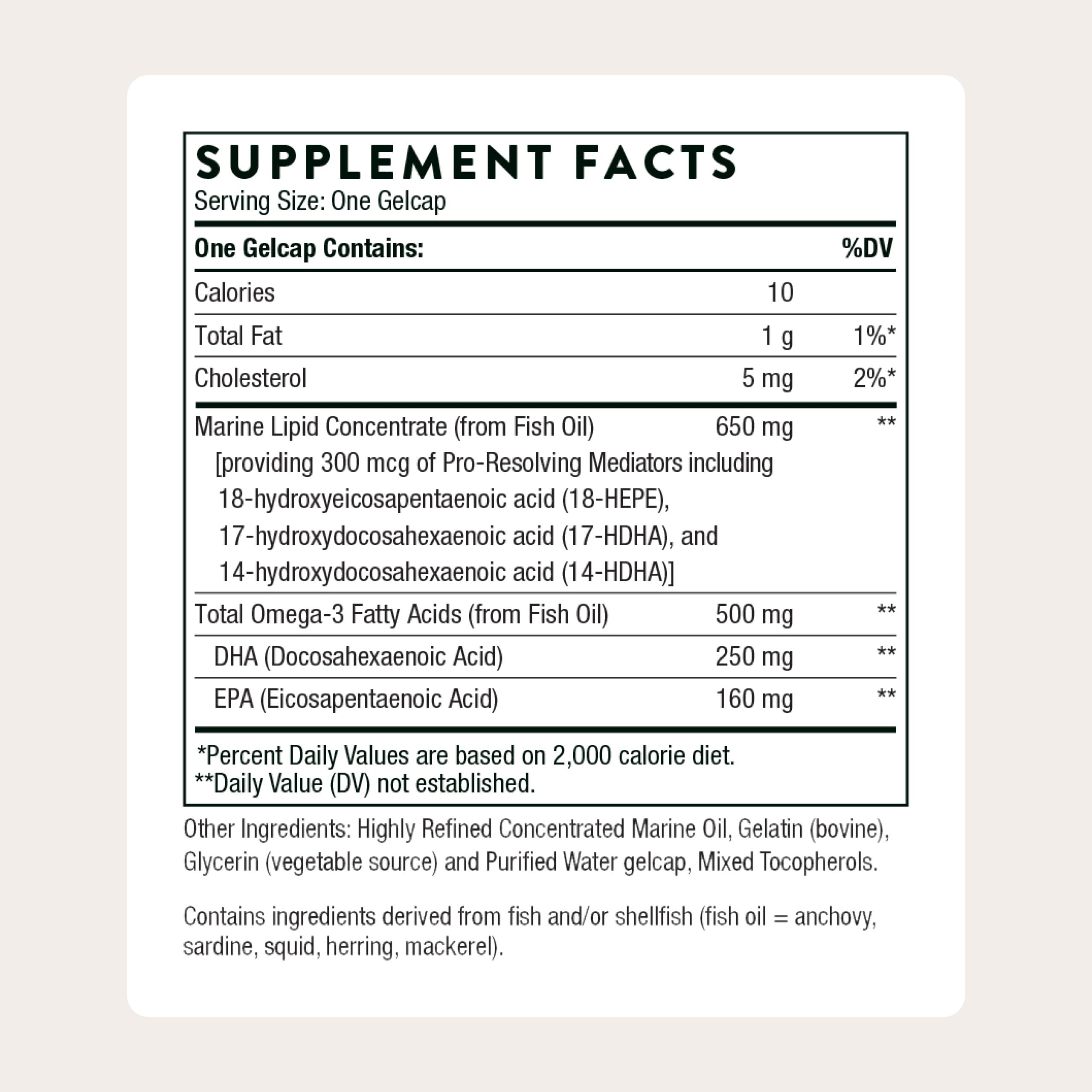 THORNE Pro-Resolving Mediators capsules close-up suggesting a balanced immune response