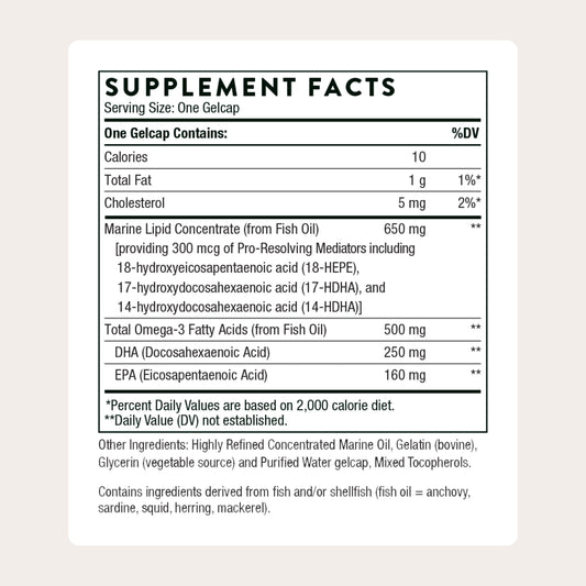 THORNE Pro-Resolving Mediators capsules close-up suggesting a balanced immune response