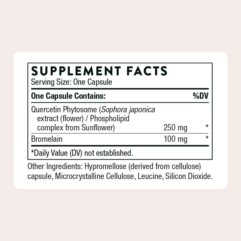 THORNE Quercetin Complex capsules for convenient daily use.