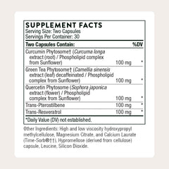 THORNE Resveratrol Complex bottle back with third-party certification logos