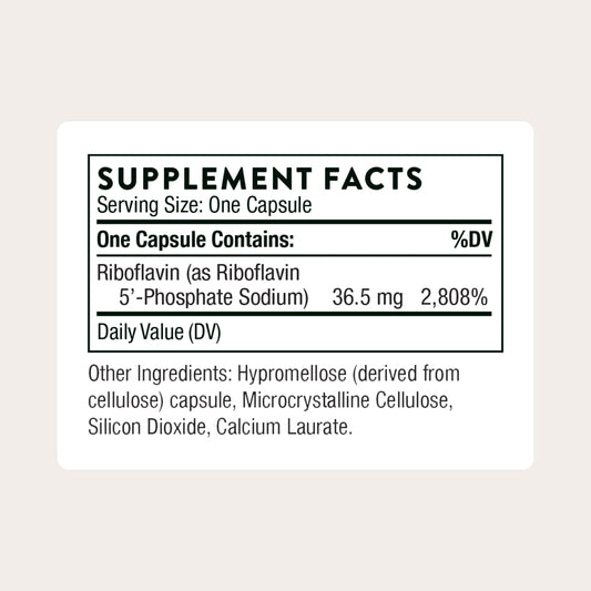 Thorne Riboflavin 5'-Phosphate capsules neatly arranged for convenient daily methylation support