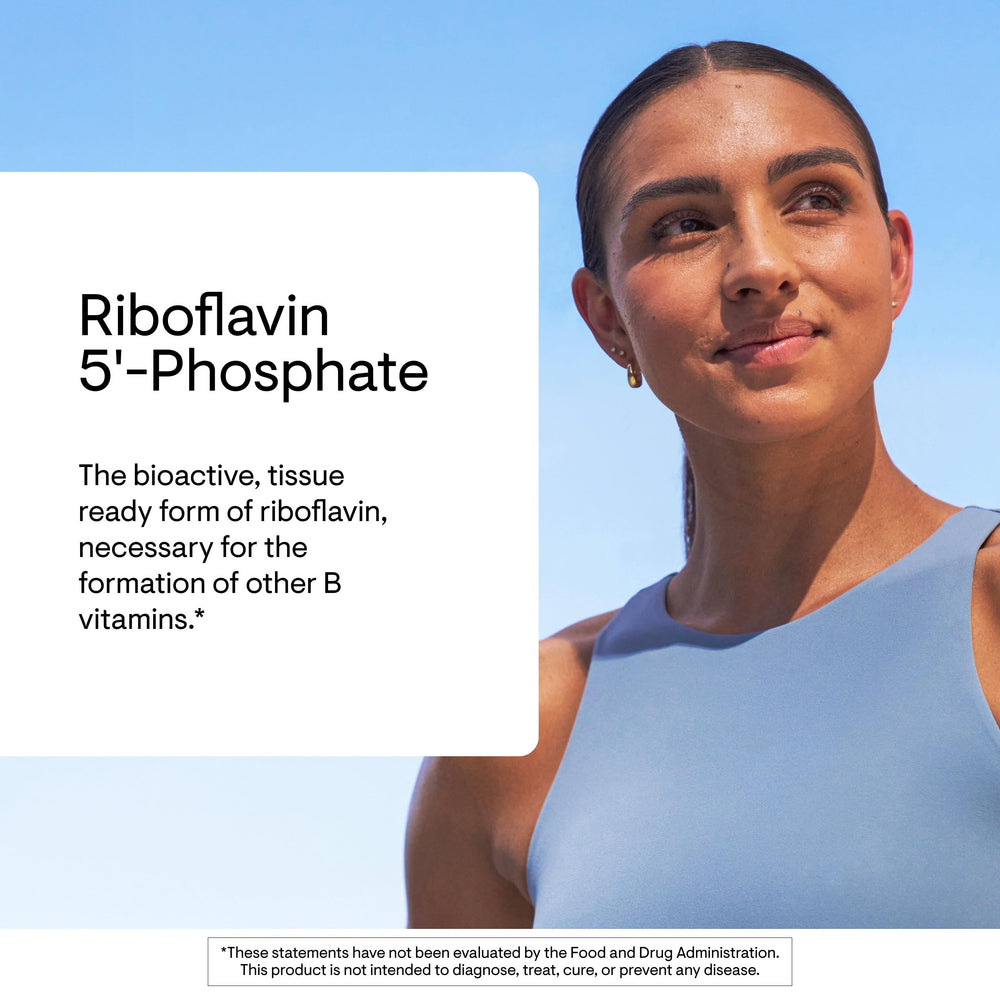 Thorne Riboflavin 5'-Phosphate label detail emphasizing allergen-free formulation and purity