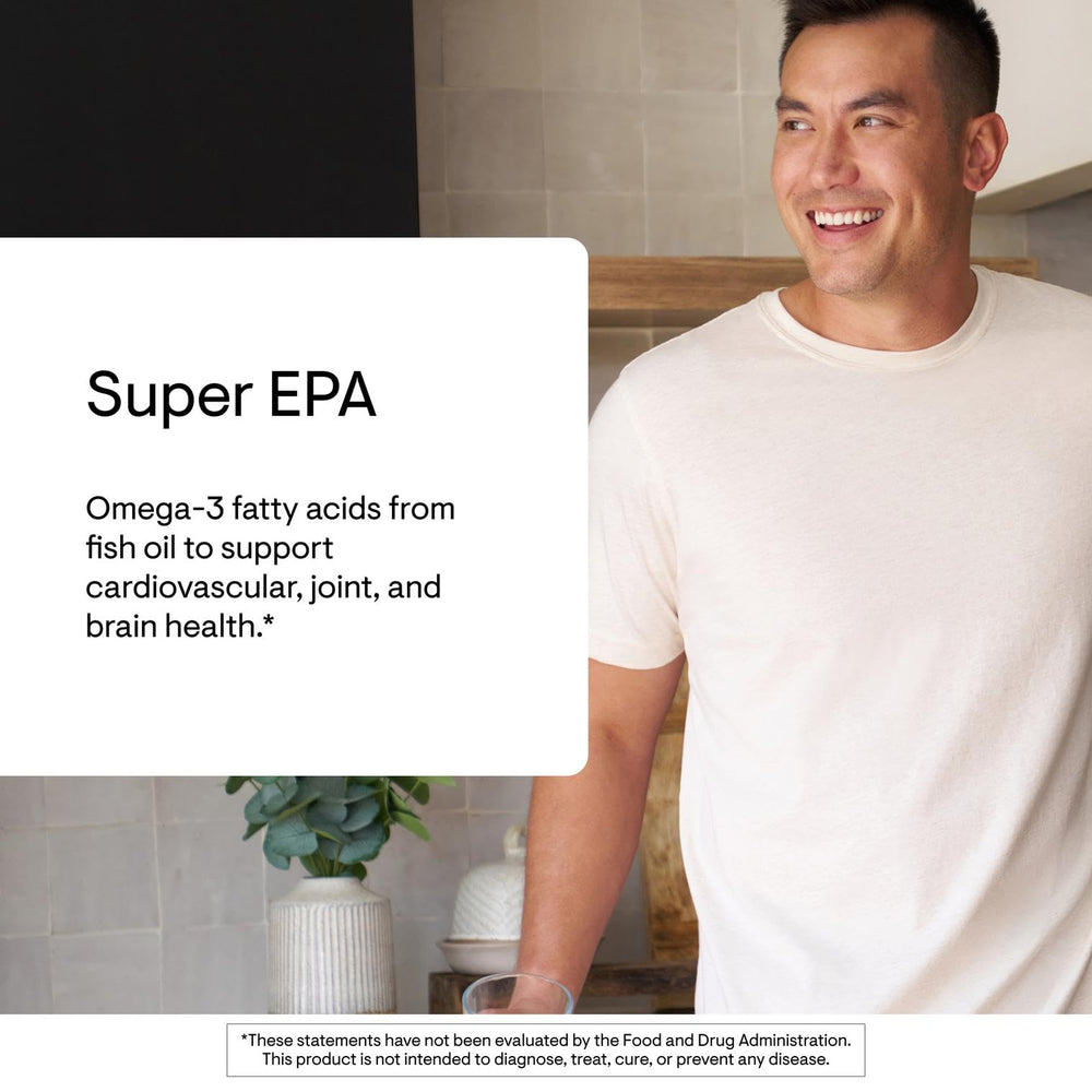 THORNE Super EPA capsules closeup highlighting softgel texture
