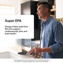 Thorne Super EPA label back shows third-party certification for quality and purity.