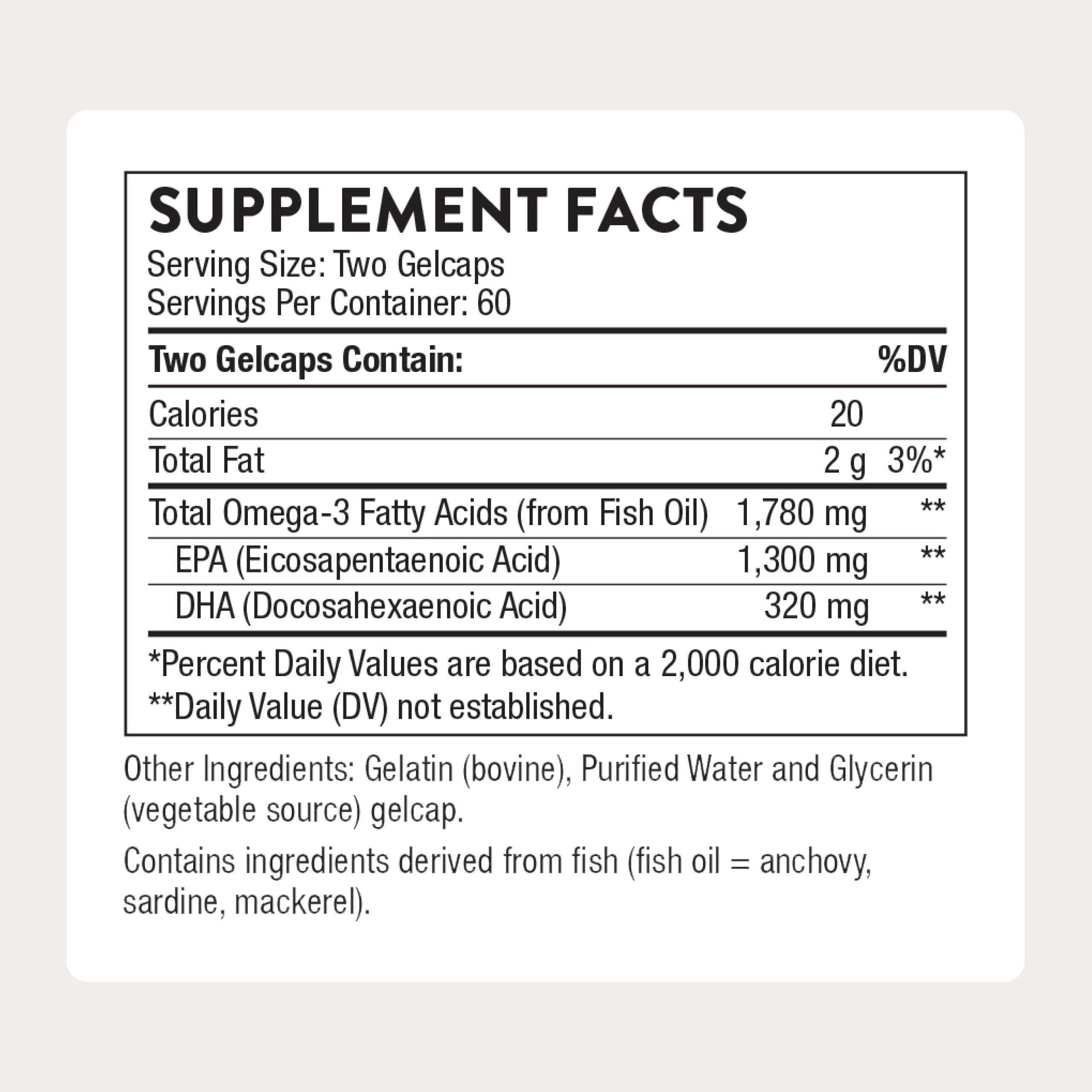 Closeup of THORNE Super EPA Pro softgels, easy to swallow.