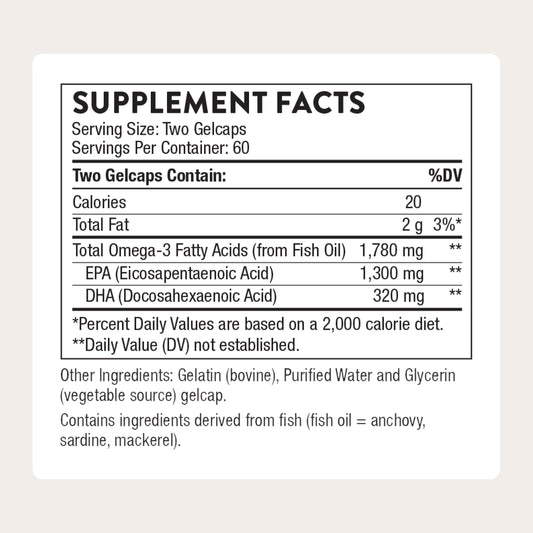 Closeup of THORNE Super EPA Pro softgels, easy to swallow.