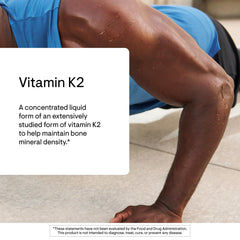 THORNE Vitamin K2 Liquid serving drop illustrating 1 mg per drop