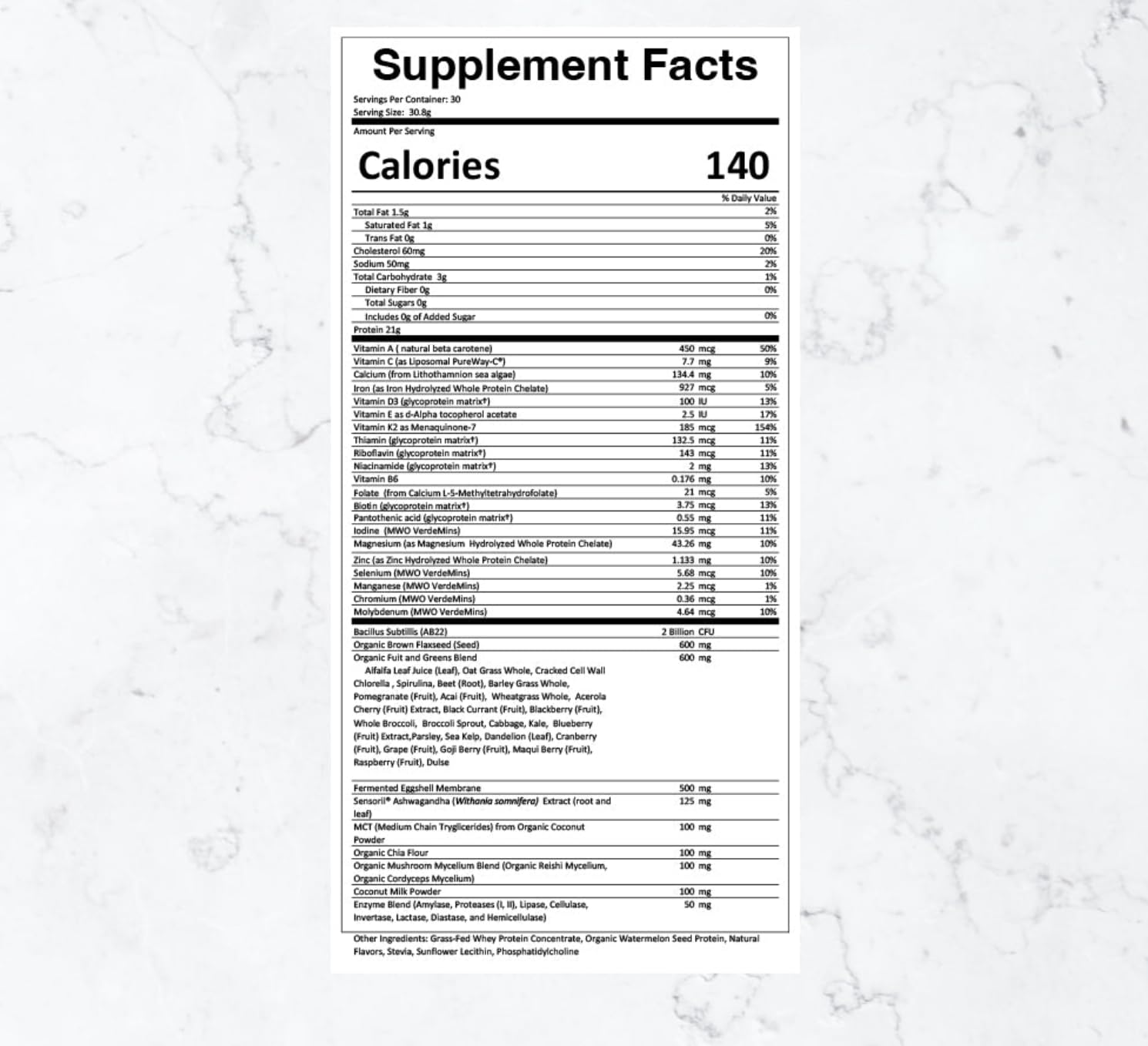 Serving of THREAD Daily Fuel ready to mix after training.
