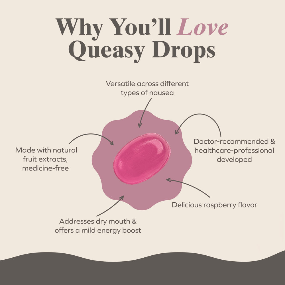 Three Lollies Queasy Drops gluten-free lozenges with natural ingredients for gentle support