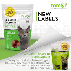 Three-pack Tomlyn Lysine chews for ongoing feline immune support