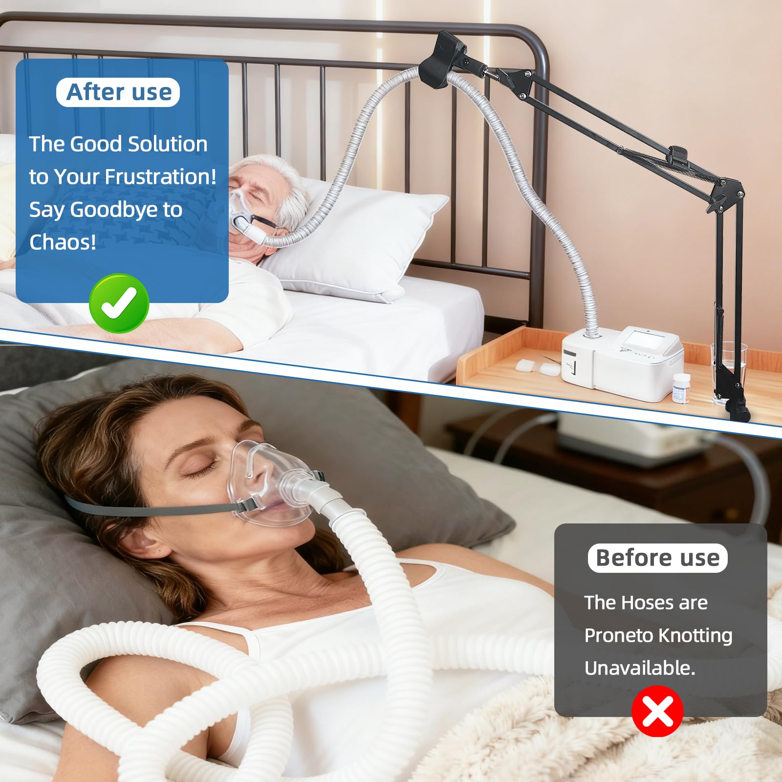 Compact travel-friendly CPAP holder from ThreeDokke fits in a suitcase.