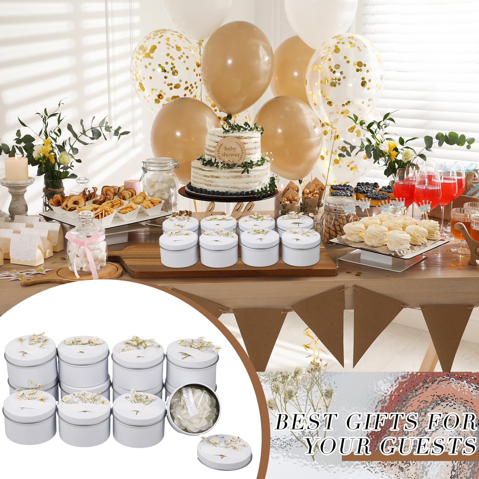 Threlaco wedding favors setup suitable for bridal showers.