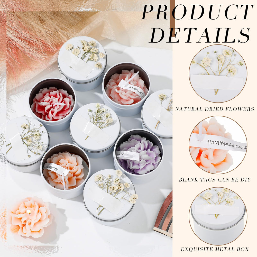 Threlaco white dried flowers paired with candles for chic decor.