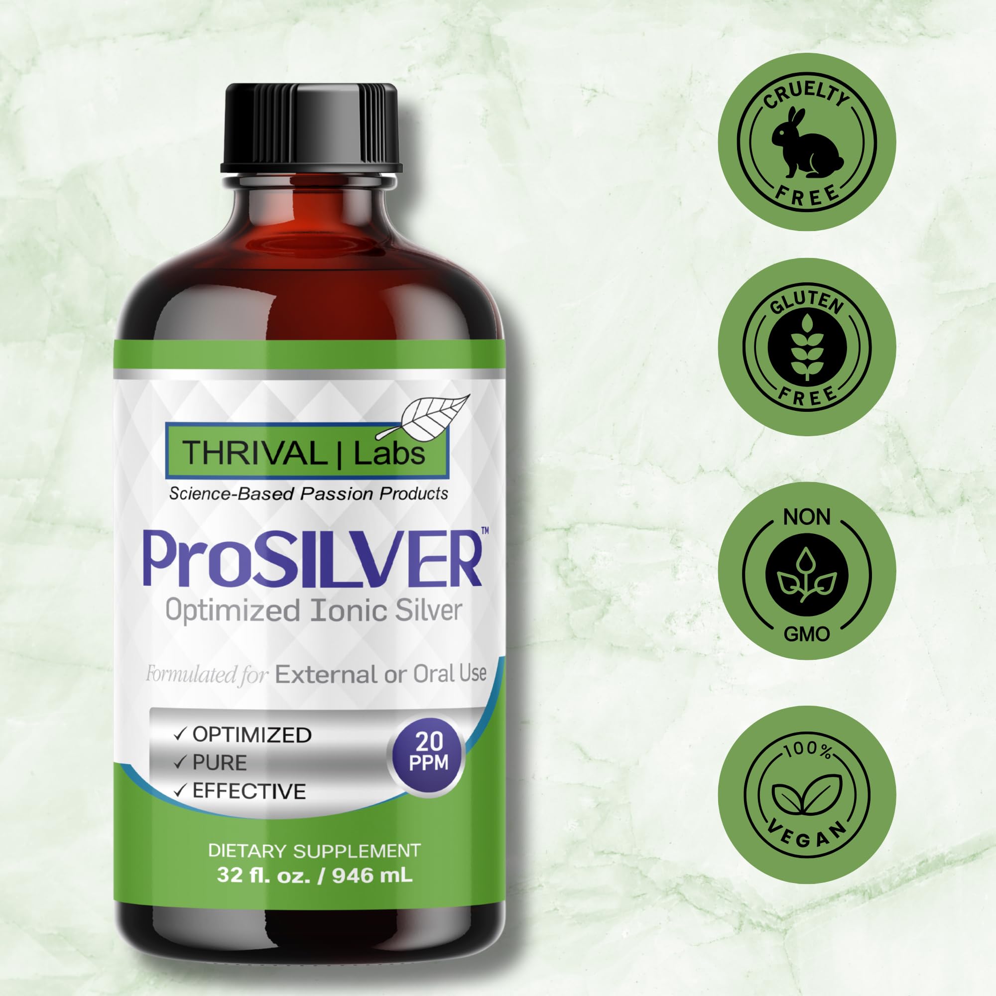 Pouring Thrival Labs silver into a nebulizer for respiratory routine.