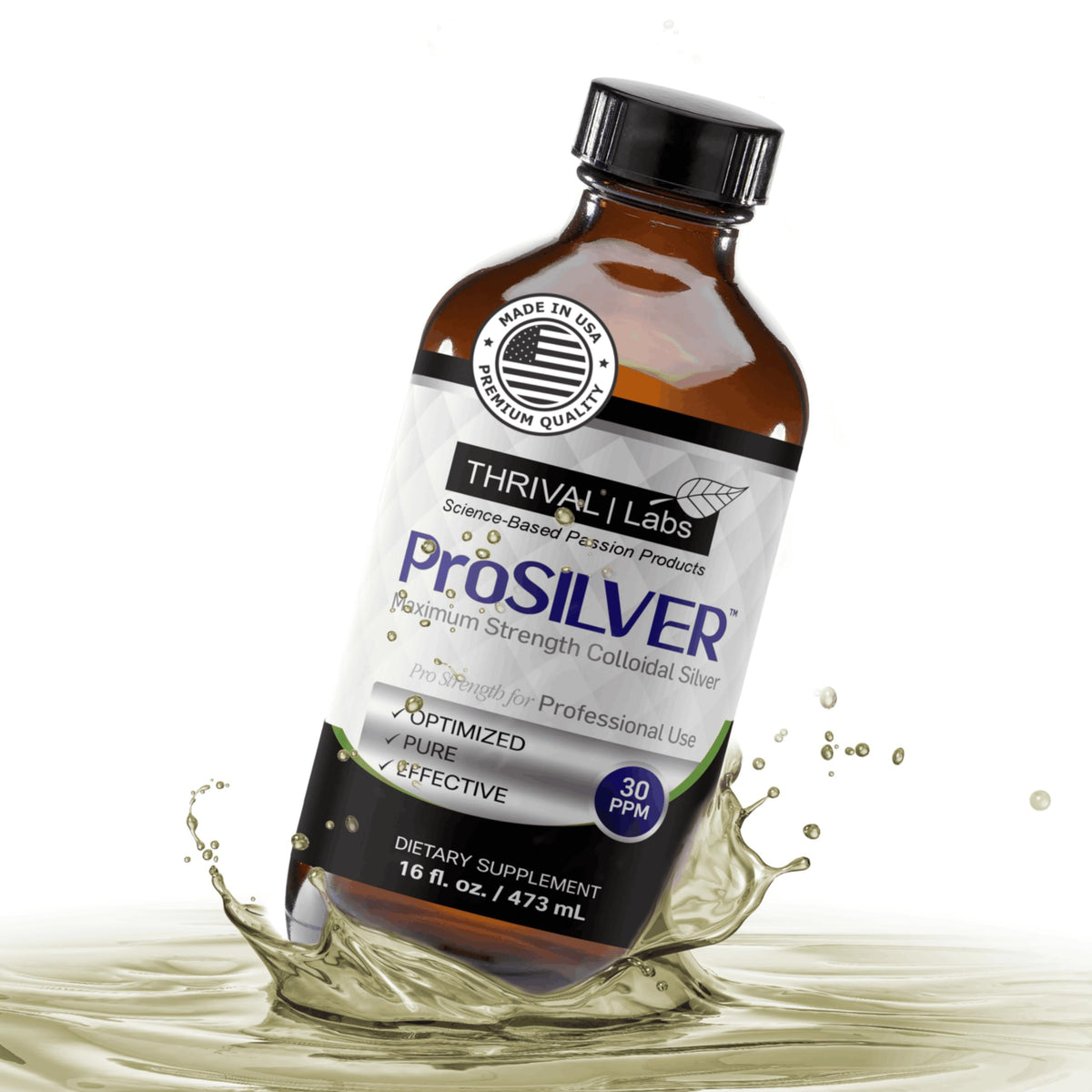Thrival Labs ProSILVER amber bottle ready for daily use