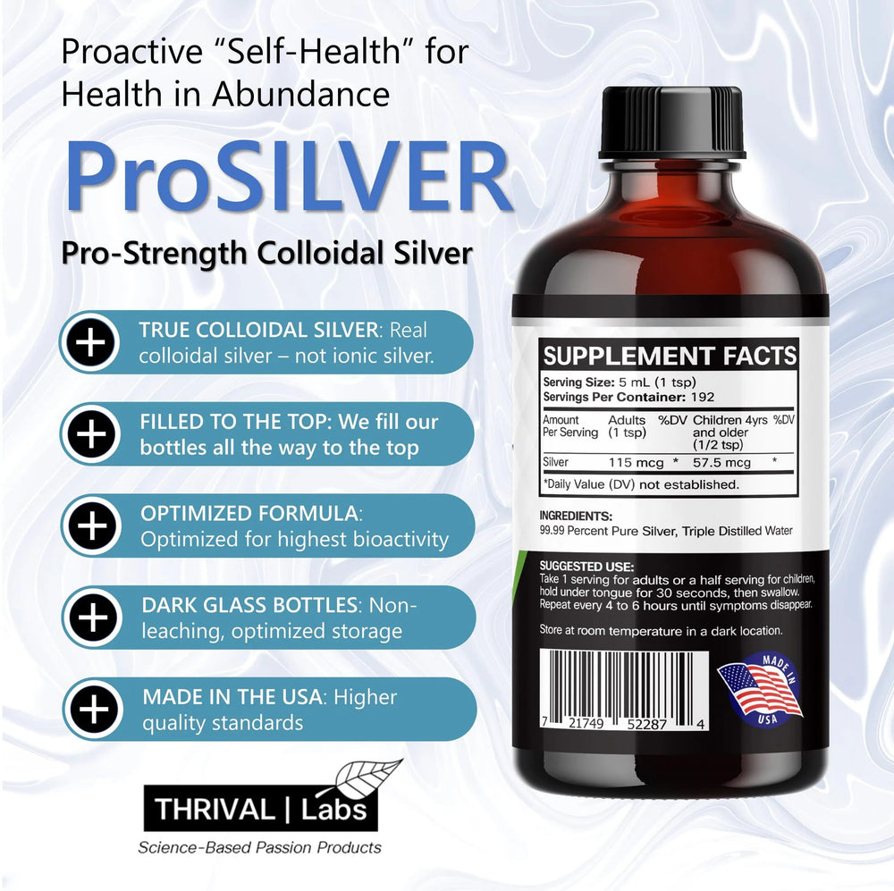 Detailed ProSILVER label with essential product information.