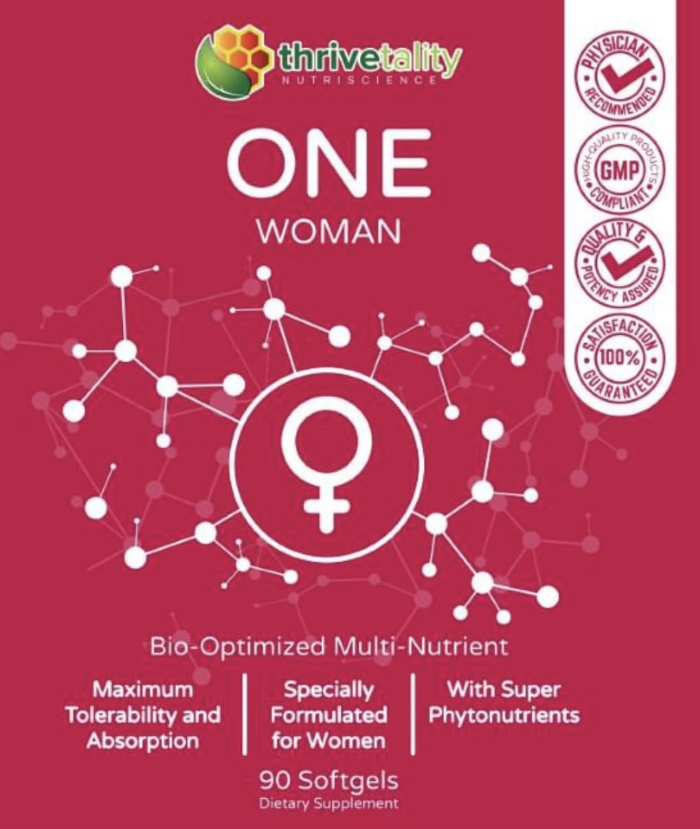 Thrivetality One Woman capsules pile suggests easy daily dosage